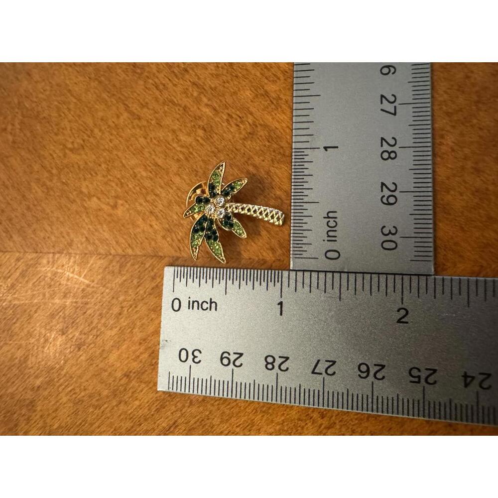 Palm Tree Rhinestone Brooch Pin - Picture 3 of 3